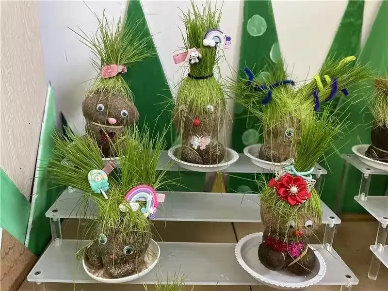庆安乐儿堡幼儿园小二班课程故事_头发_植物_小草