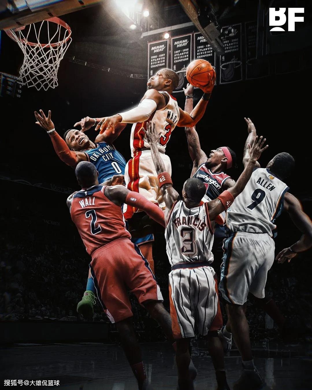 94米以下扣篮最多的6名球员,威少上榜_韦德_约翰沃尔_赛季