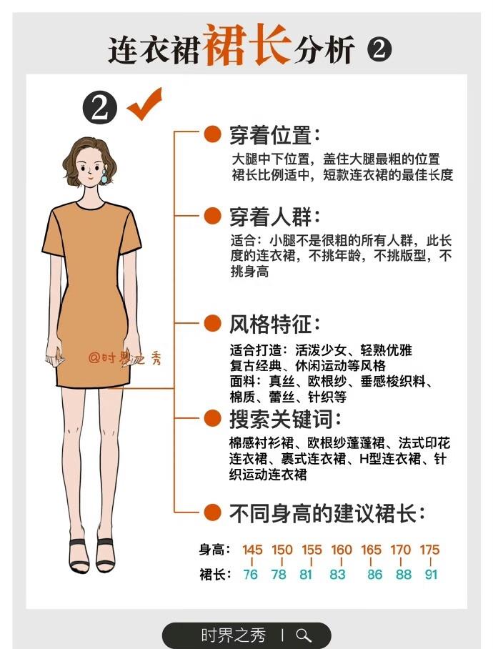 多长的衣服适合你的身高?看看这份裙子长度指南就知道了