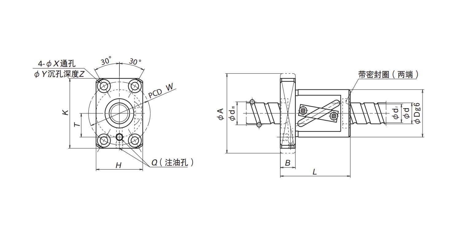 nsk 滚珠丝杠 nsk 标准螺母滚珠丝杠 管循环式滚珠丝杠-lsft1408-2.