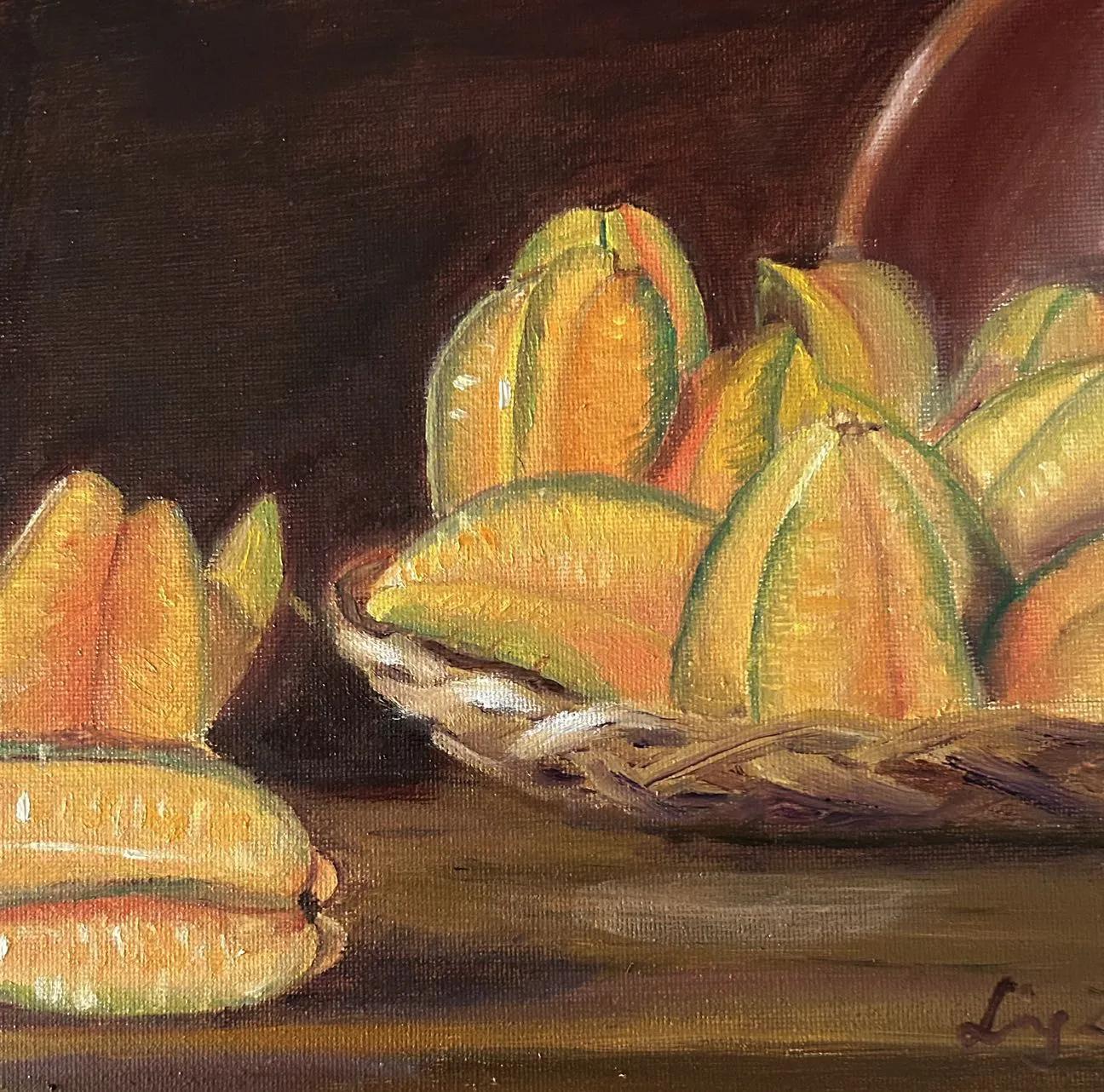 杨桃静物类别:水彩作者:清雅作品:蜀葵类别:丙烯石头画作者:月剪西风