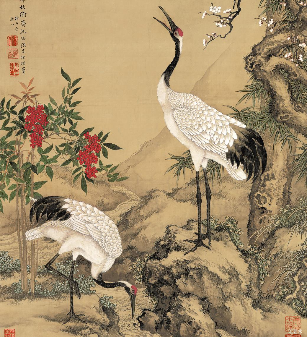 历代名画 || 沈铨 作品欣赏_图片_日本_局部