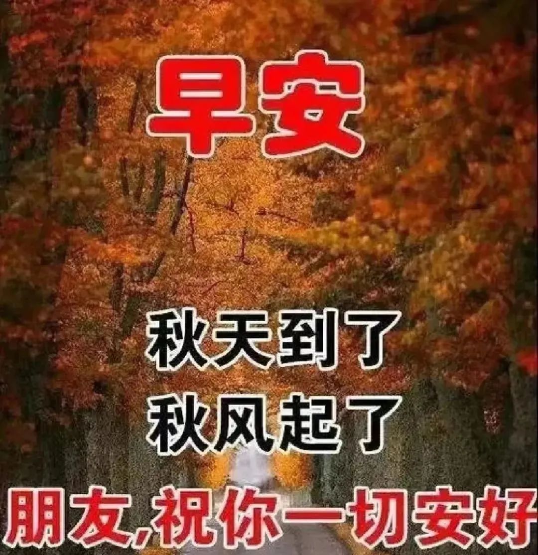 秋天大家早上好图片图片