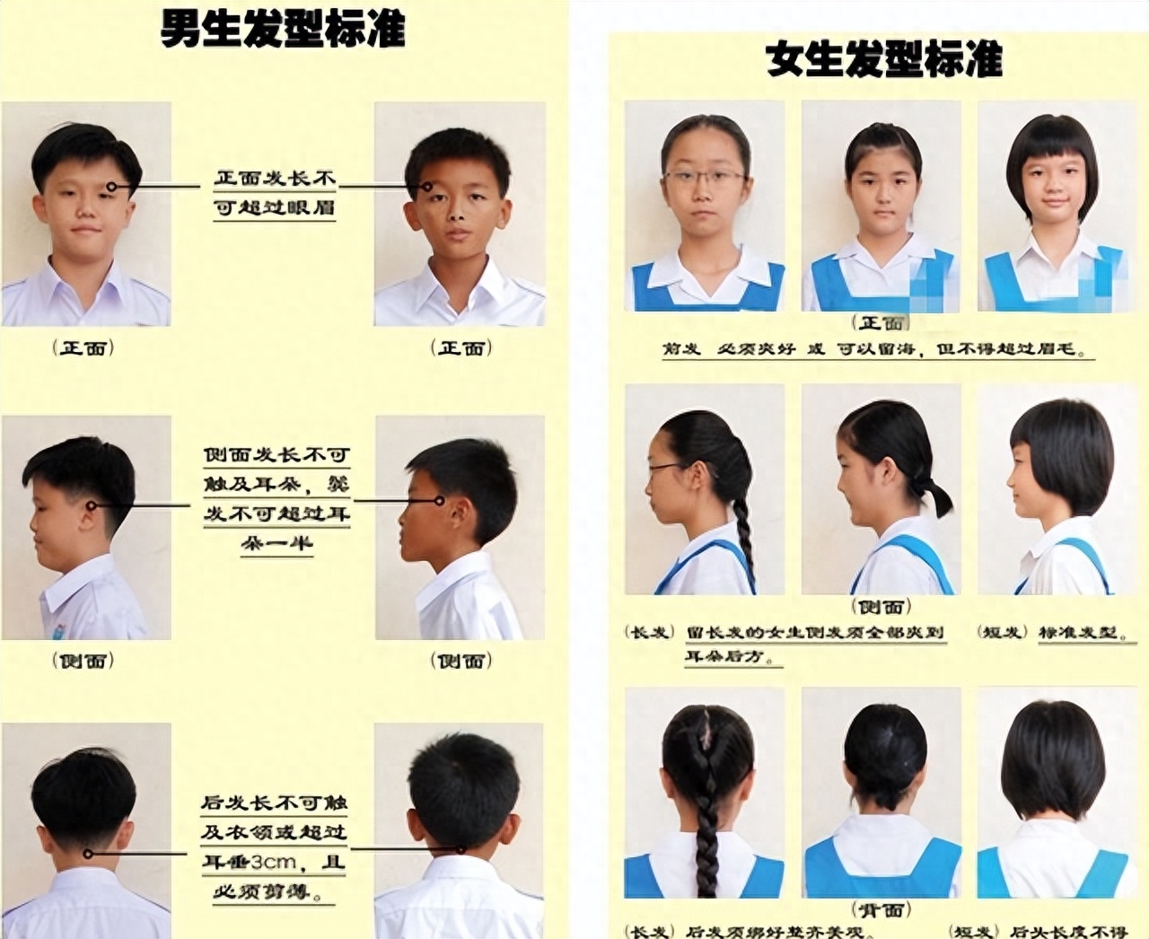 河北学生发型标准图片