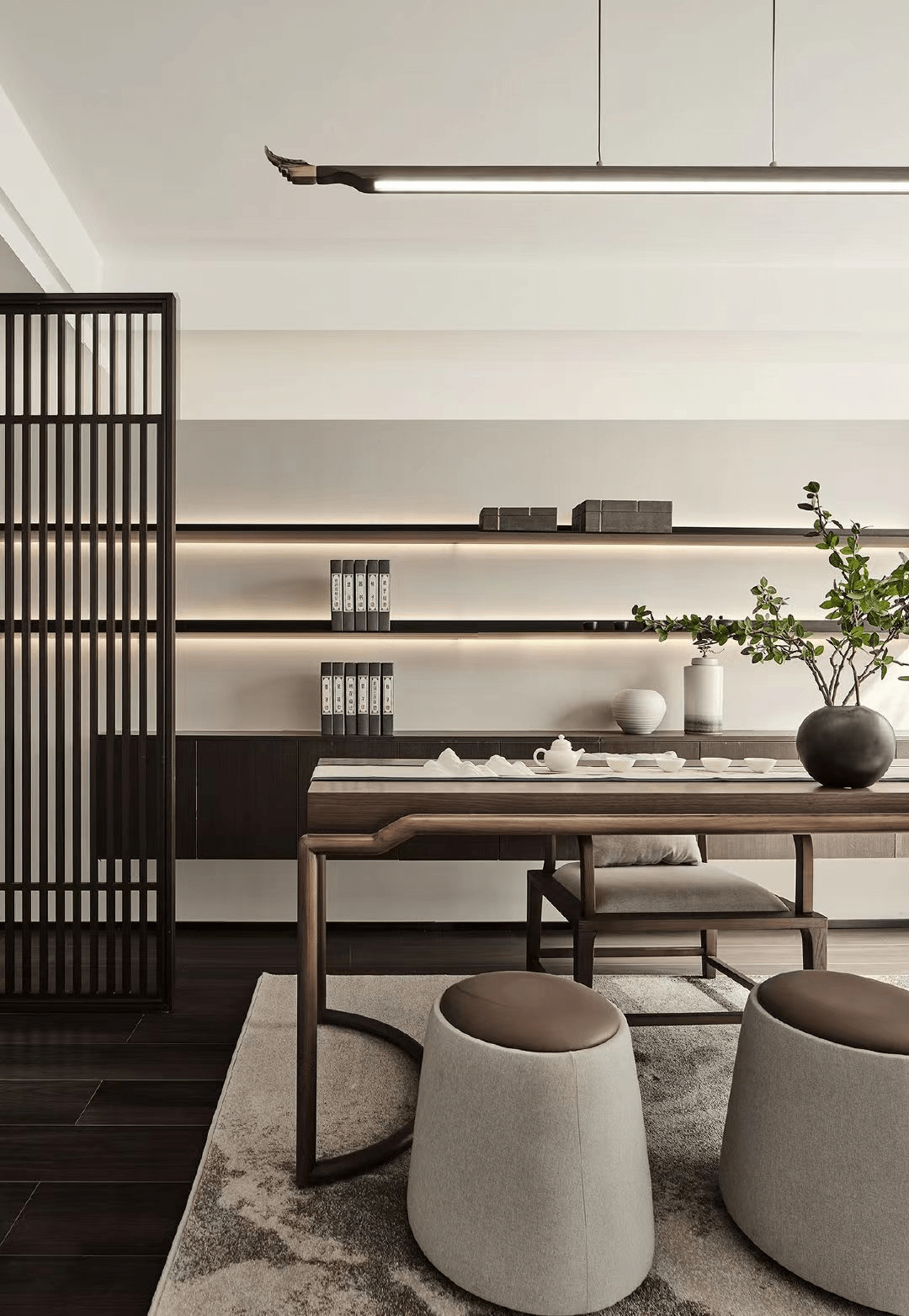 临沂百纳易筑装饰:奥正诚园151平米新中式装修效果图