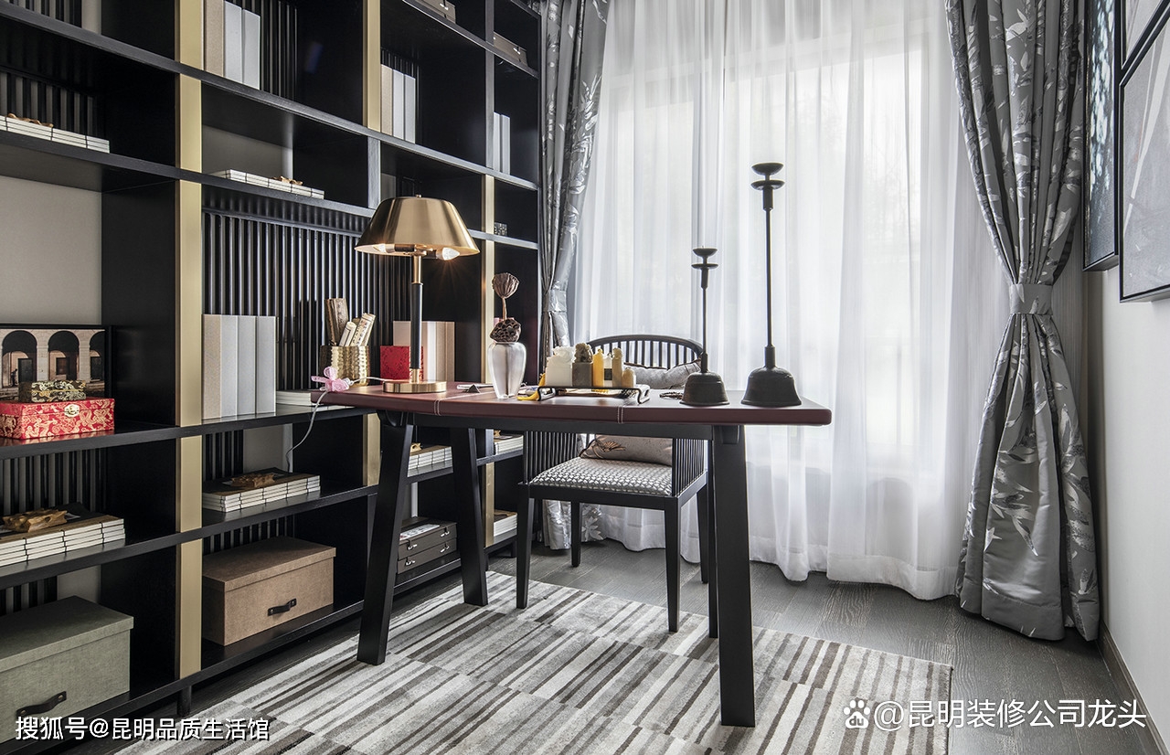 昆明龙头装饰完工的现代轻奢风格书房装修效果集锦