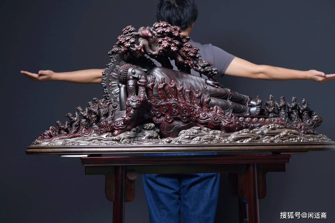 清・紫檀木彫・双龍戯珠紋筆筒』極細工・古賞物・中国古玩・