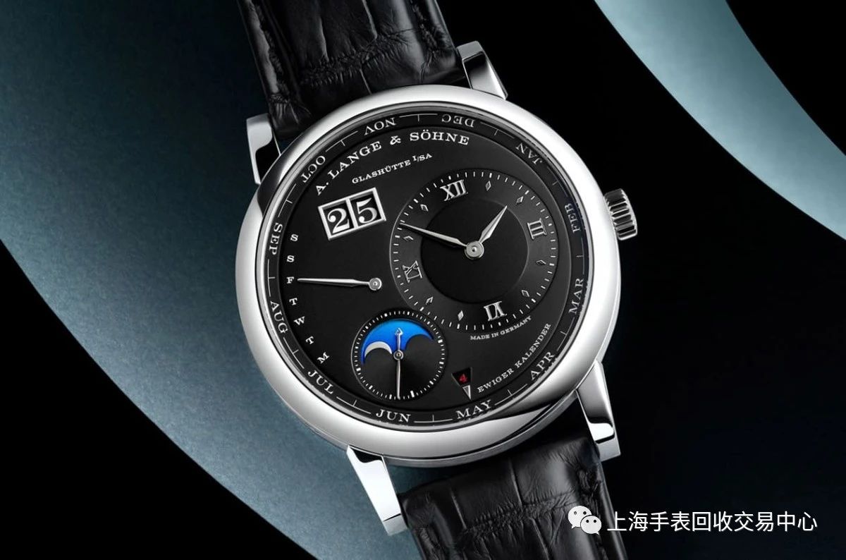朗格lange 1万年历新添铂金黑面款式 朗格手表回收_显示_功能_月份