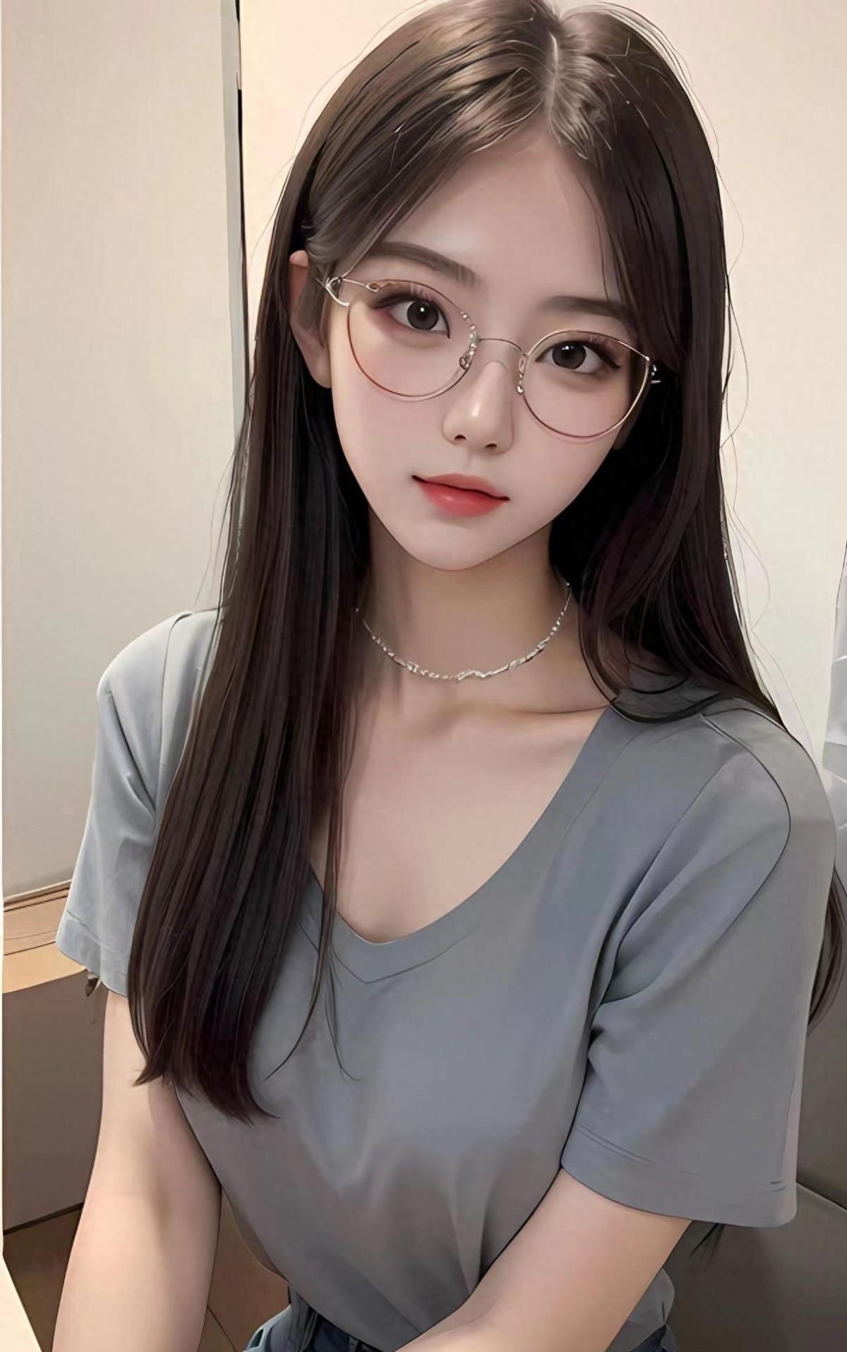 ai画032听说戴眼镜的美女很清纯优雅
