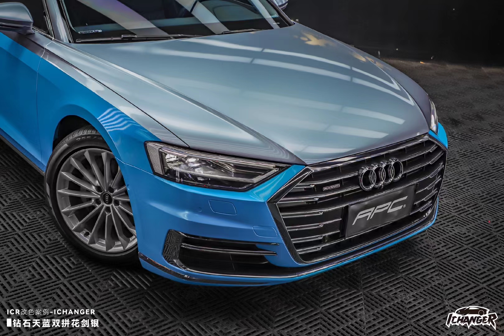 勇于创新|坚持品质奥迪 a8 钻石天蓝 花剑银
