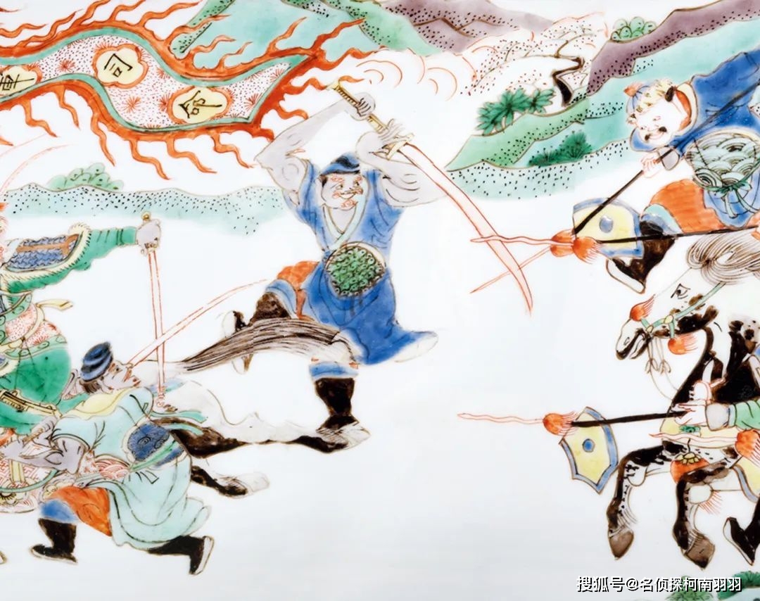 岳飞持沥泉神矛驰马而去,从容杀敌,骑军步兵合围御贼,似有千军万马之