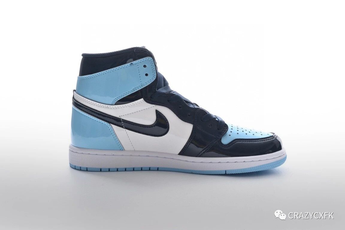 乔丹air jordan 1 retro high blue chill 北卡蓝漆皮全明星高帮篮球