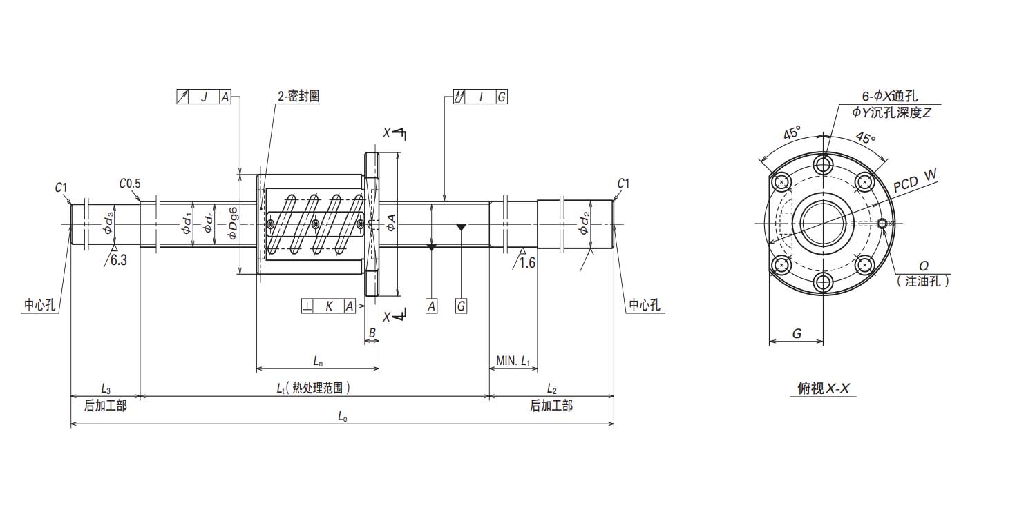 cad丝杠简易画法图片