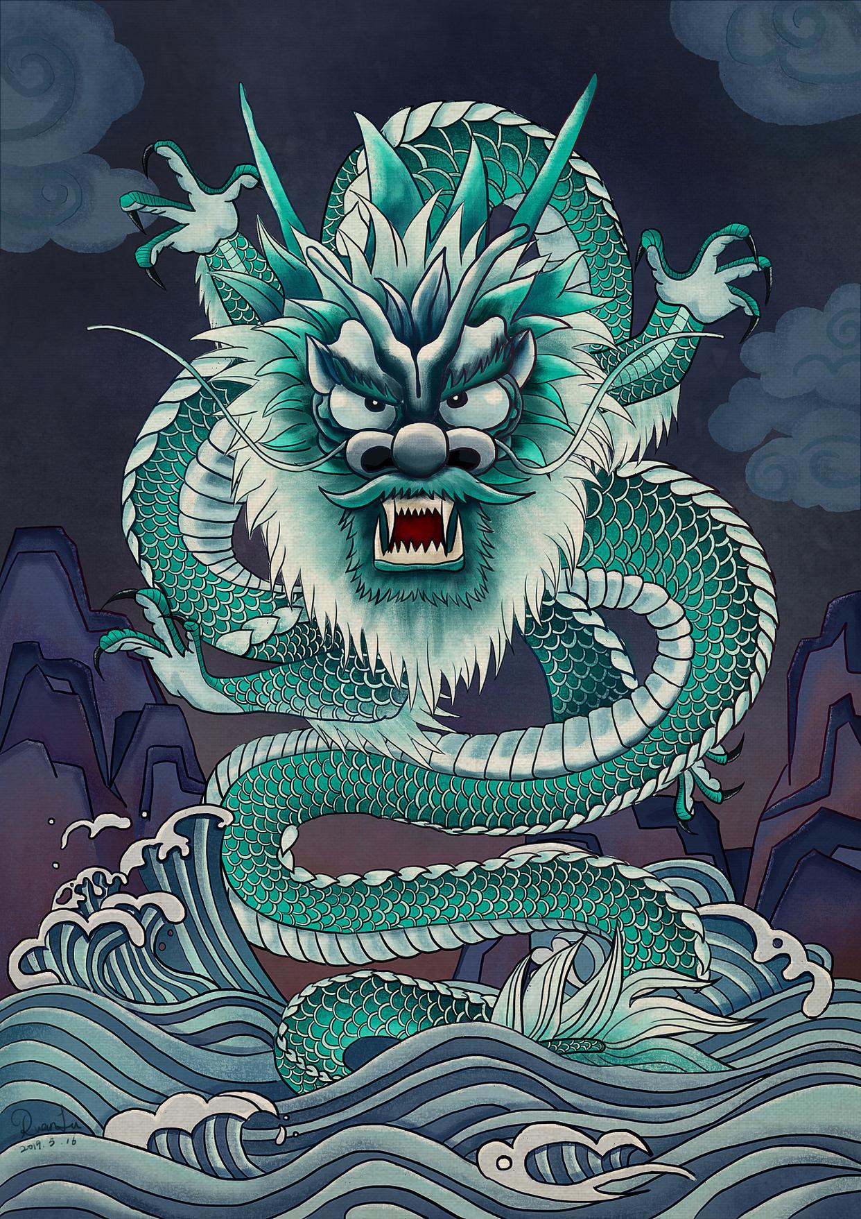 青龙代表了春季和木属性,与东方的朝阳,新生和生机勃勃的特质相符.