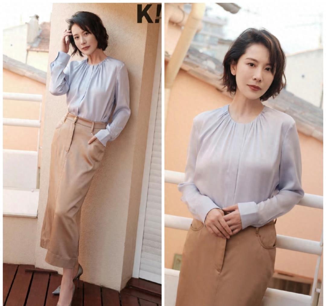 从海清日常的穿搭和气质来看,完全不可能说海清是一个45岁的人.