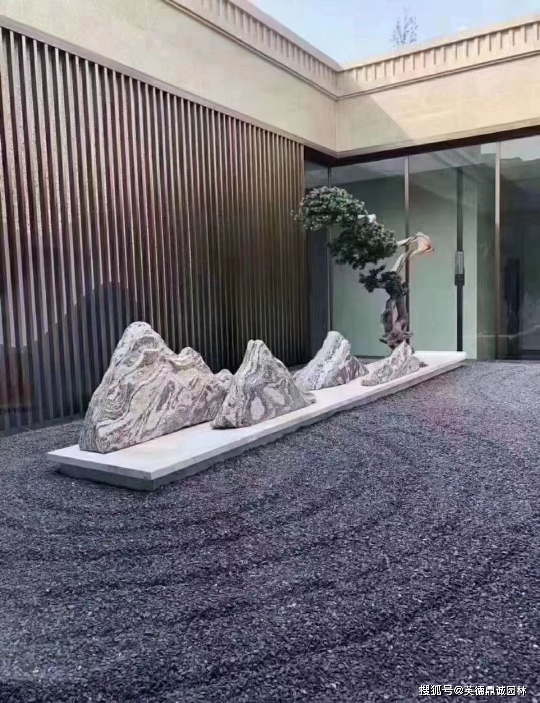 雪浪石切片组合 雪浪石造景公园草地庭院摆件_纹理_自然_景观