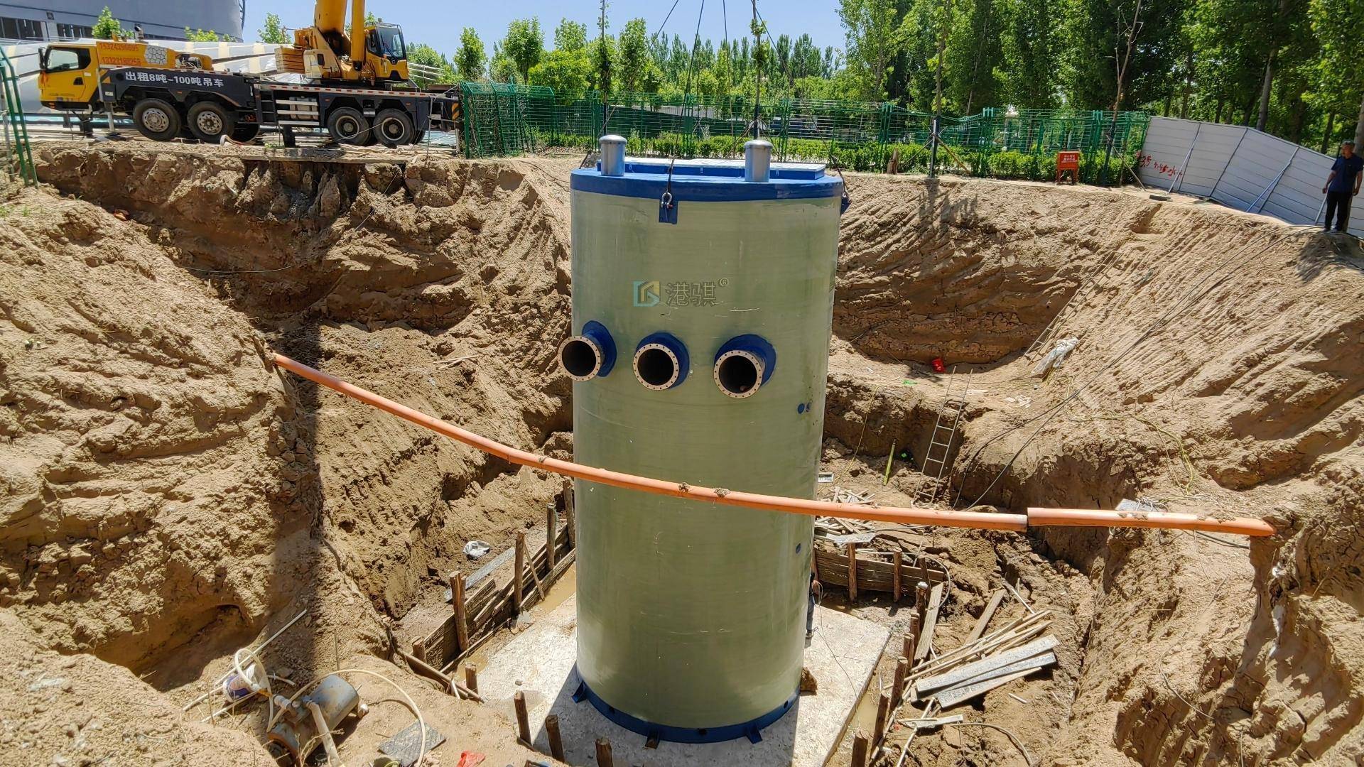 沉井一体化泵站_沉井式一体化雨水泵站_沉井内一体化泵站-港骐_建设