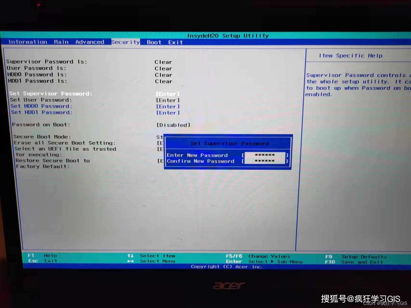 设置、修改电脑BIOS密码的方式 