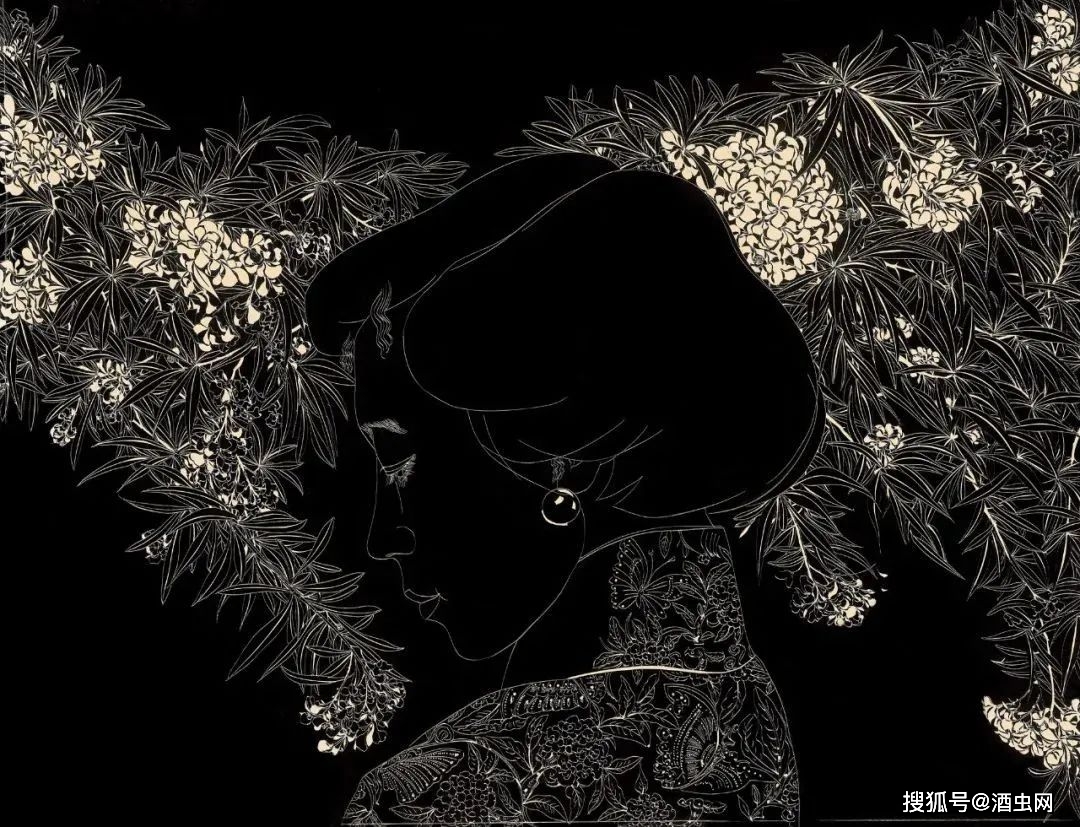 冷冰川2013年作品《夹竹桃》黑白是万物阴阳的舞者是优雅细腻的画