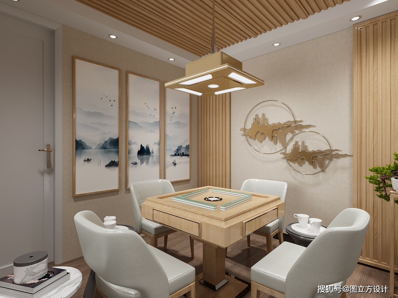 在麻将馆装修中,我将采用多种灯光组合,如明亮的主照明,柔和的辅助