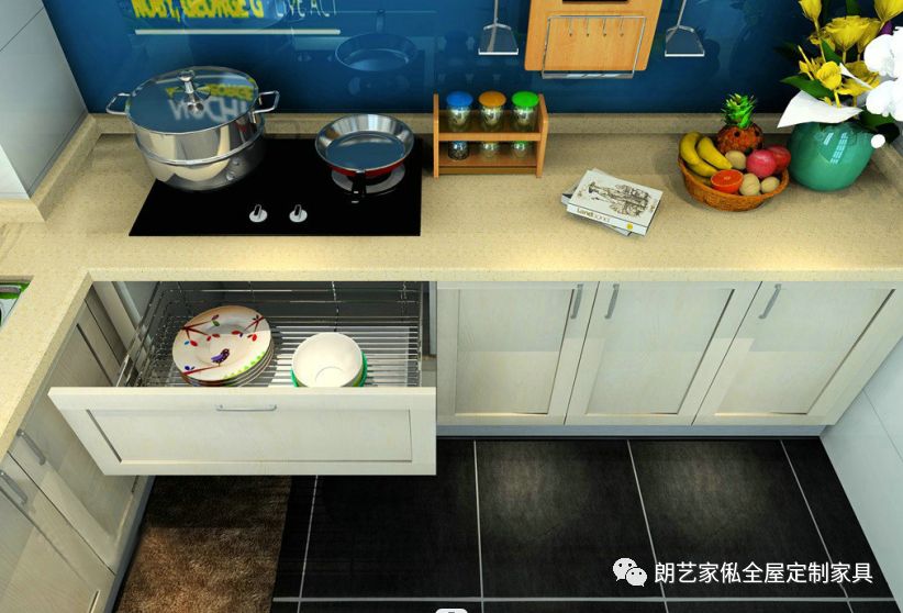 转角橱柜cad设计效果图赏析,内部结构尺寸规格一目了然!