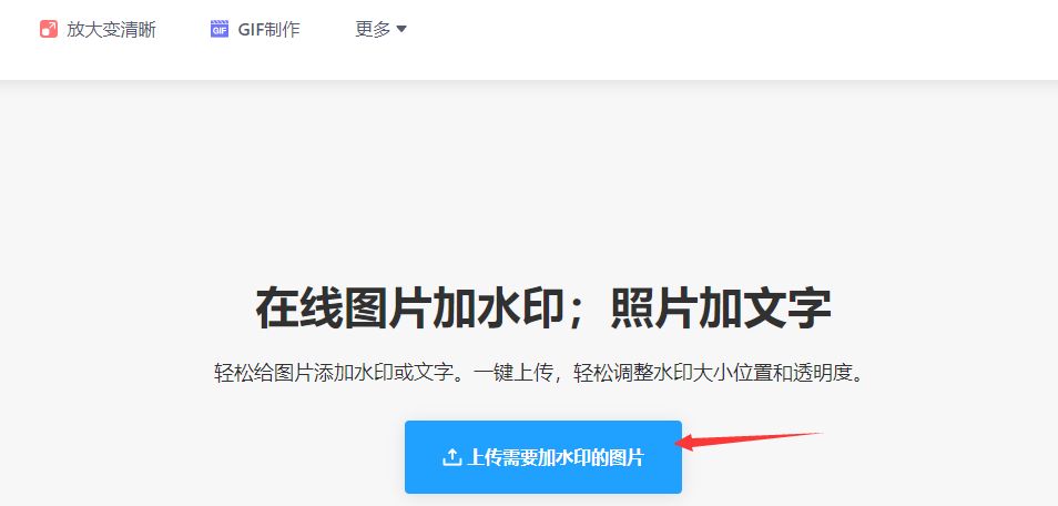 来到水印添加的页面后,从介绍可以看到从这个我们可以轻松给图片添加