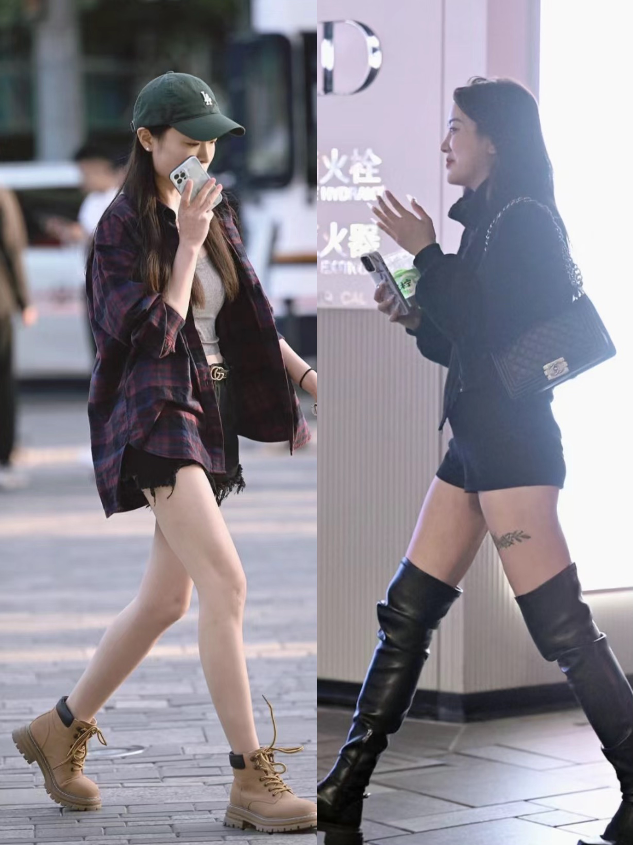 北京街拍真洋气,满大街都是"下衣失踪",深秋秀美腿好惹眼!