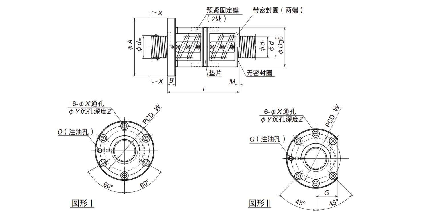 nsk 滚珠丝杠 nsk 标准螺母滚珠丝杠 管循环式滚珠丝杠