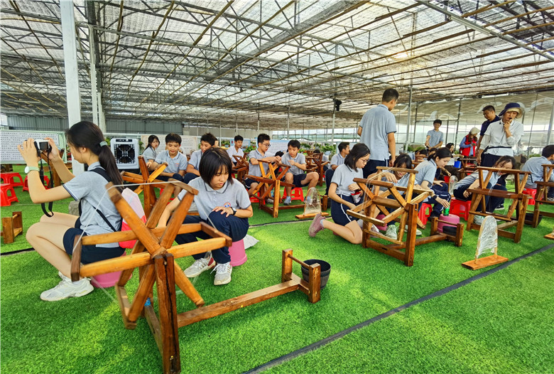 学习蚕桑丝织渔耕文化,了解基塘农业原理,佛山渔耕园迎来研学潮_鱼塘