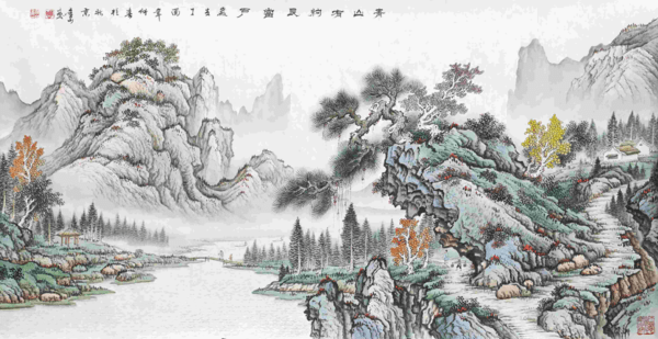 绘境惊艳!周金山:纵览大自然的神奇山水画_传统_工笔_作品