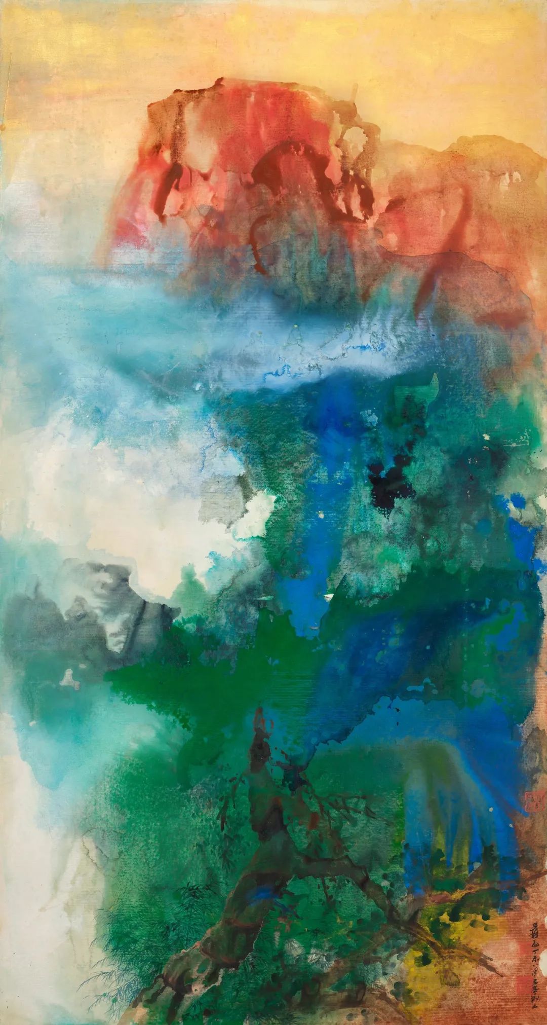 梅云堂藏张大千〈秋山夕照〉_苏富比_香港_拍卖