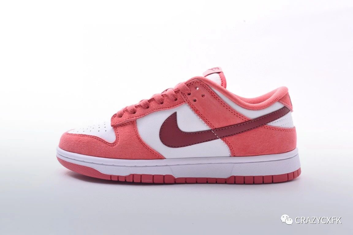 耐克nike sb dunk low retro白玫红情人节低帮板鞋_粉色_白色_swoosh