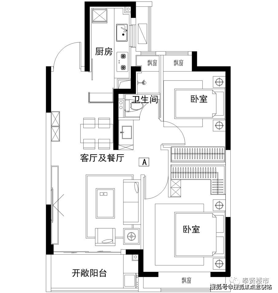 5衛,3開間朝南,四飄窗設計,套房式主臥,生活更加從容.