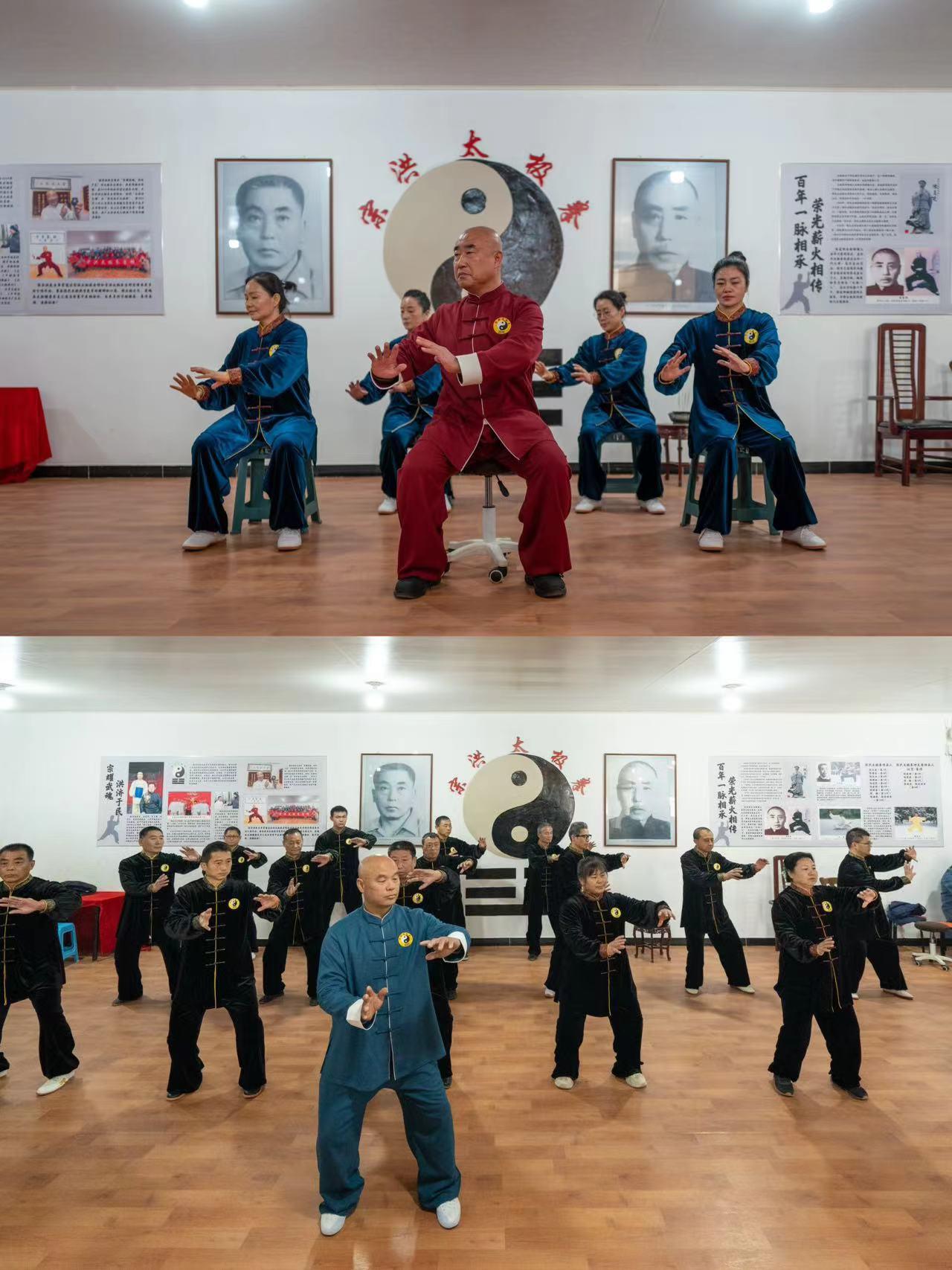 由宗洪太极武术馆副馆长~王刚廷师傅带领全体弟子表演陈氏太极拳功夫