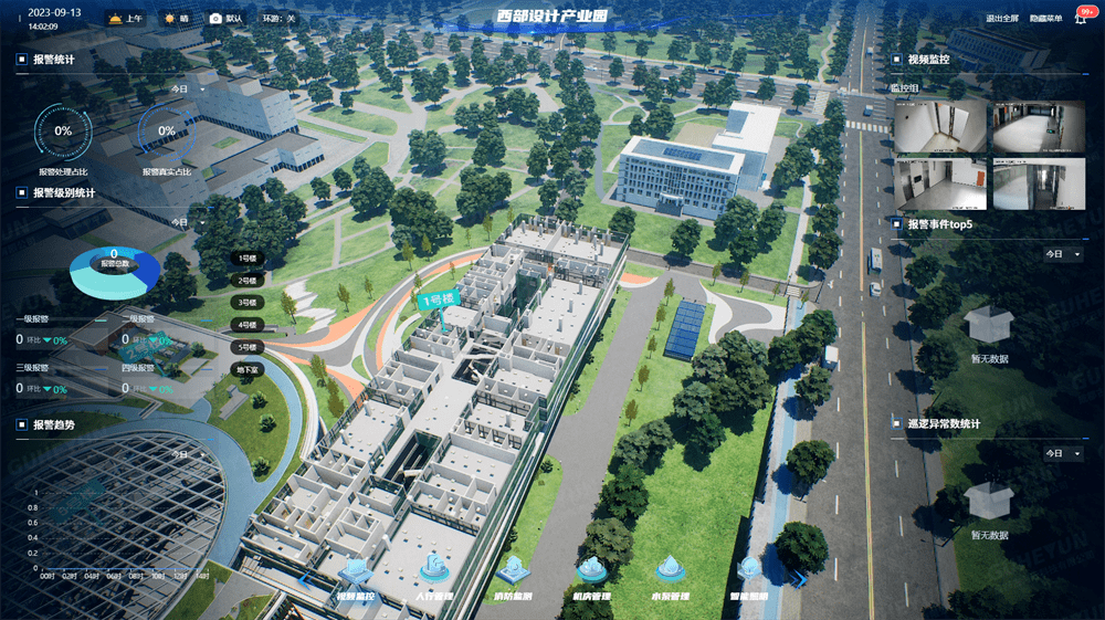 三维建模还原智慧园区,提高管理效率30%以上_数据_智能化_子系统
