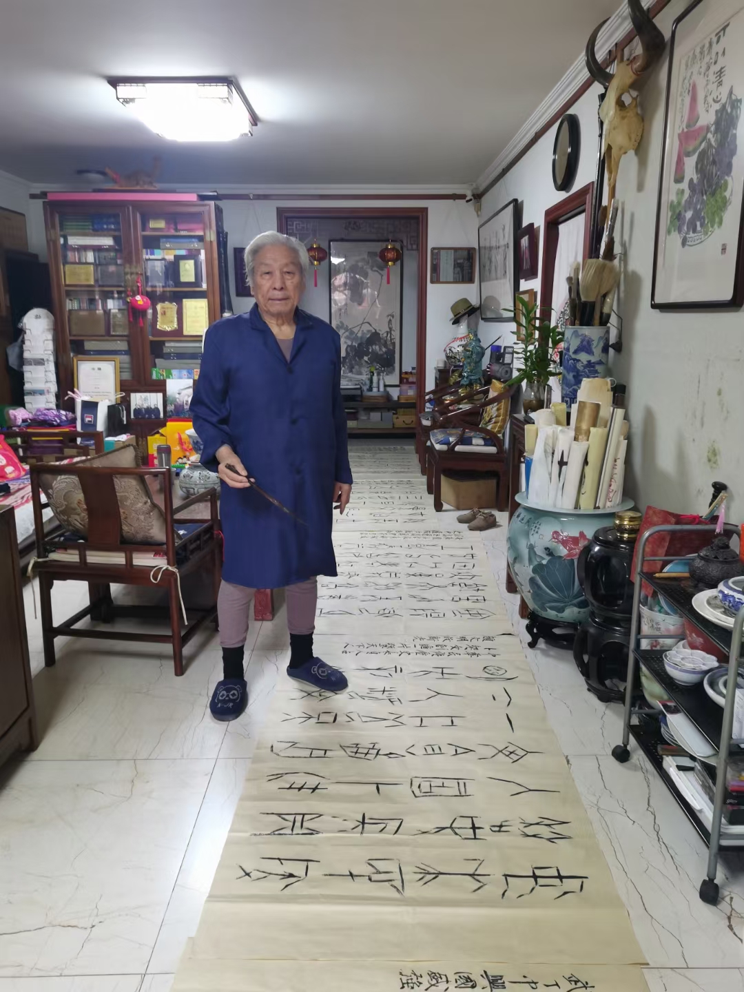 中国发展研究院专家高级顾问杨兆波:魏峰甲骨文书法艺术12米长卷