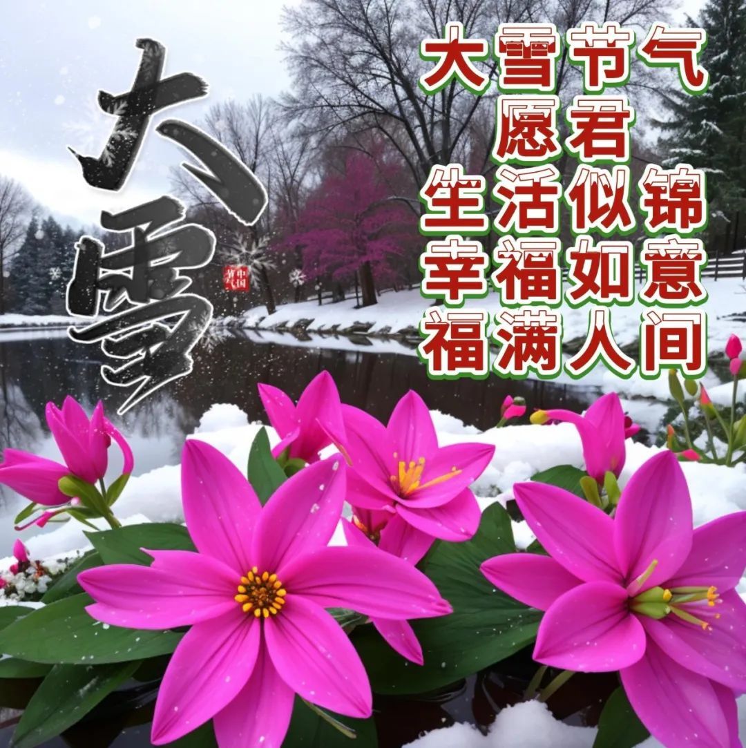 今日大雪节气最新版漂亮大雪早安祝福语表情图片大全问候语段句子