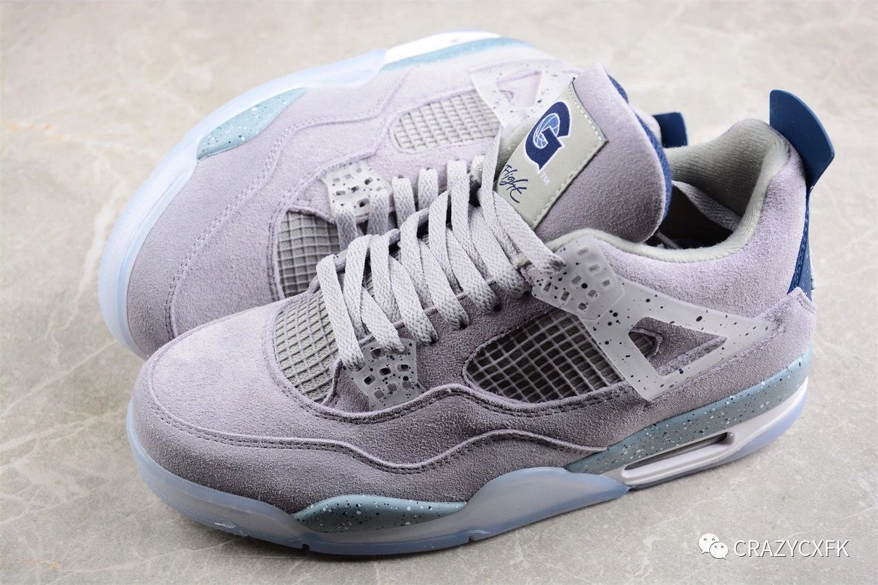 乔丹air jordan 4 georgetown pe aj4 麂皮泥灰深蓝白冰蓝中帮复古