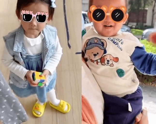 苗苗带女儿滑冰,安娜穿弟弟衣服打扮的像男孩,姐弟长得都像郑恺_孩子