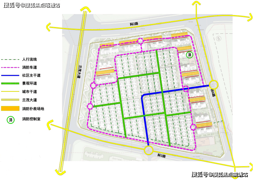 系統進入居所,居民經由景觀步道,逐漸由開放空間進入半開放半私密空間