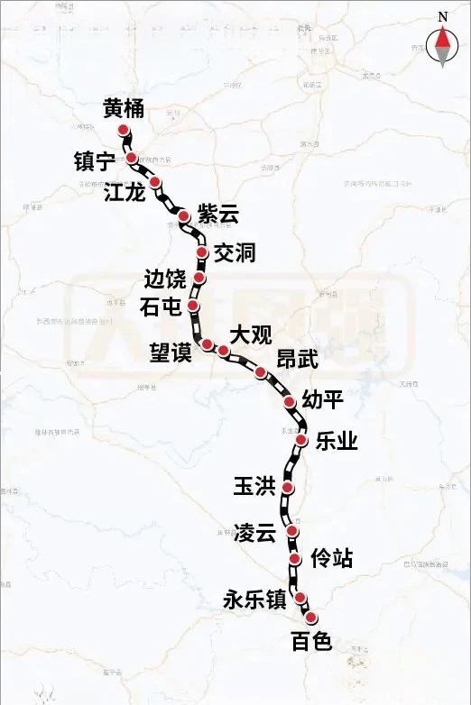 百色一黄桶铁路线路图图片