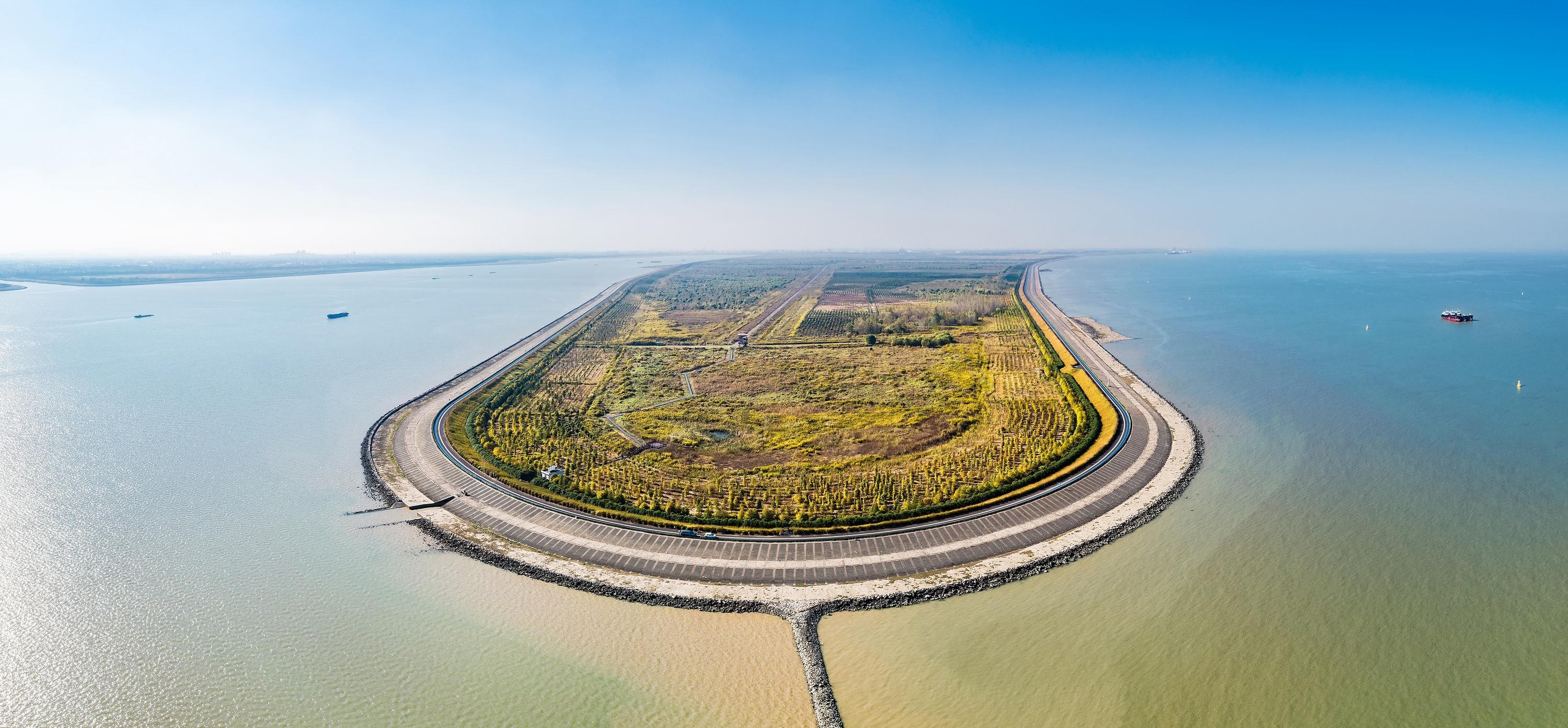 江海交汇处,常熟海虞绿洲铁黄沙江心滩