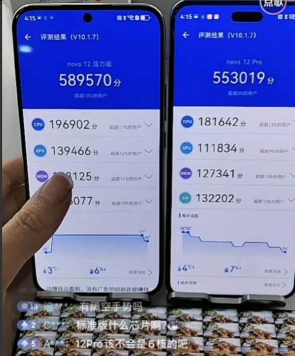 从跑分55万到59万,麒麟芯华为nova12 pro,ultra几天就进阶