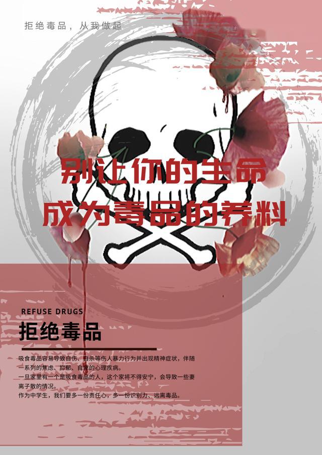 绵阳中学学生花式创作禁毒原创主题海报
