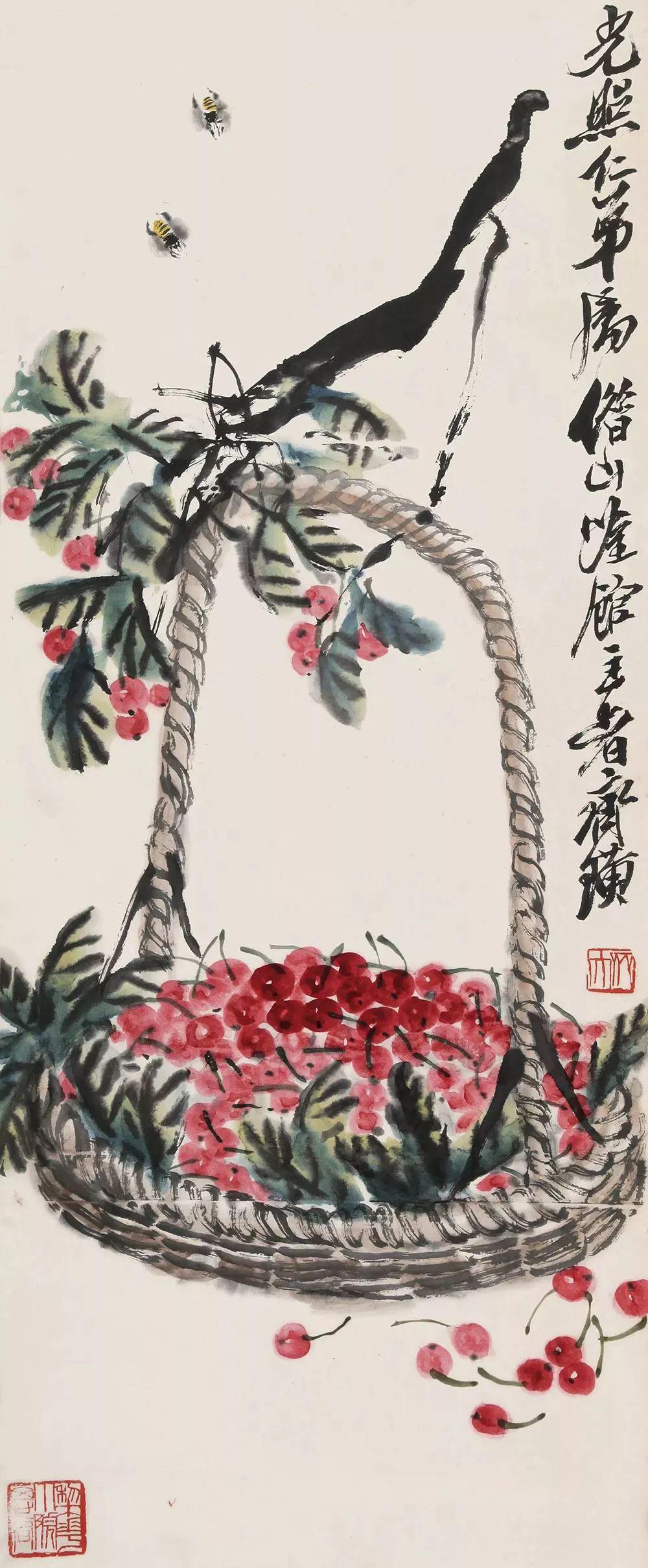 齐白石画的樱桃,让人醉啦