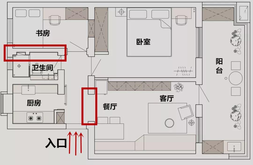 60㎡舊房大改造,2㎡的小衛生間乾溼分離,還有超大陽光房