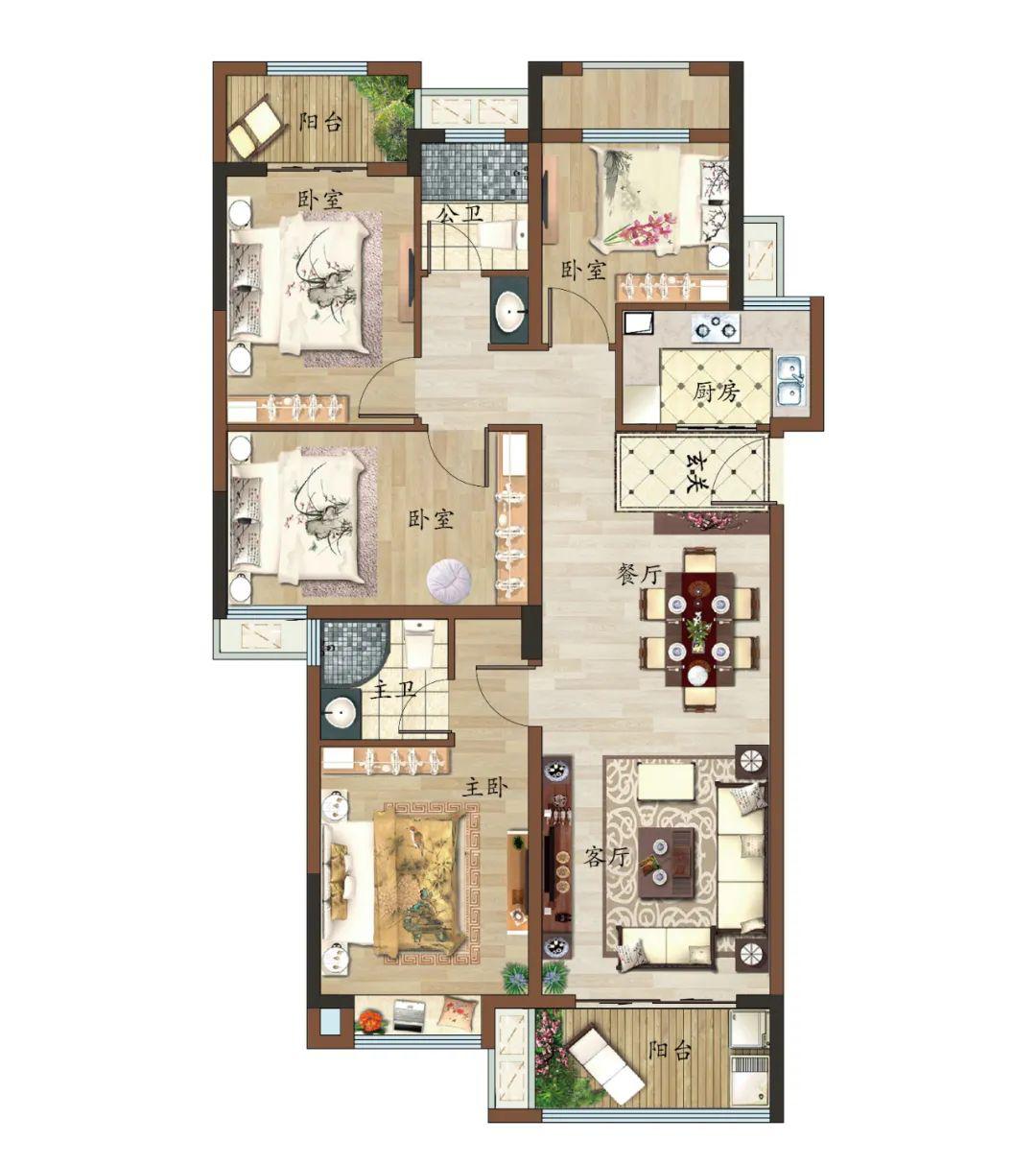 永隆江滨城建面约125㎡户型图自2017年申办世中运成功后晋江便进"