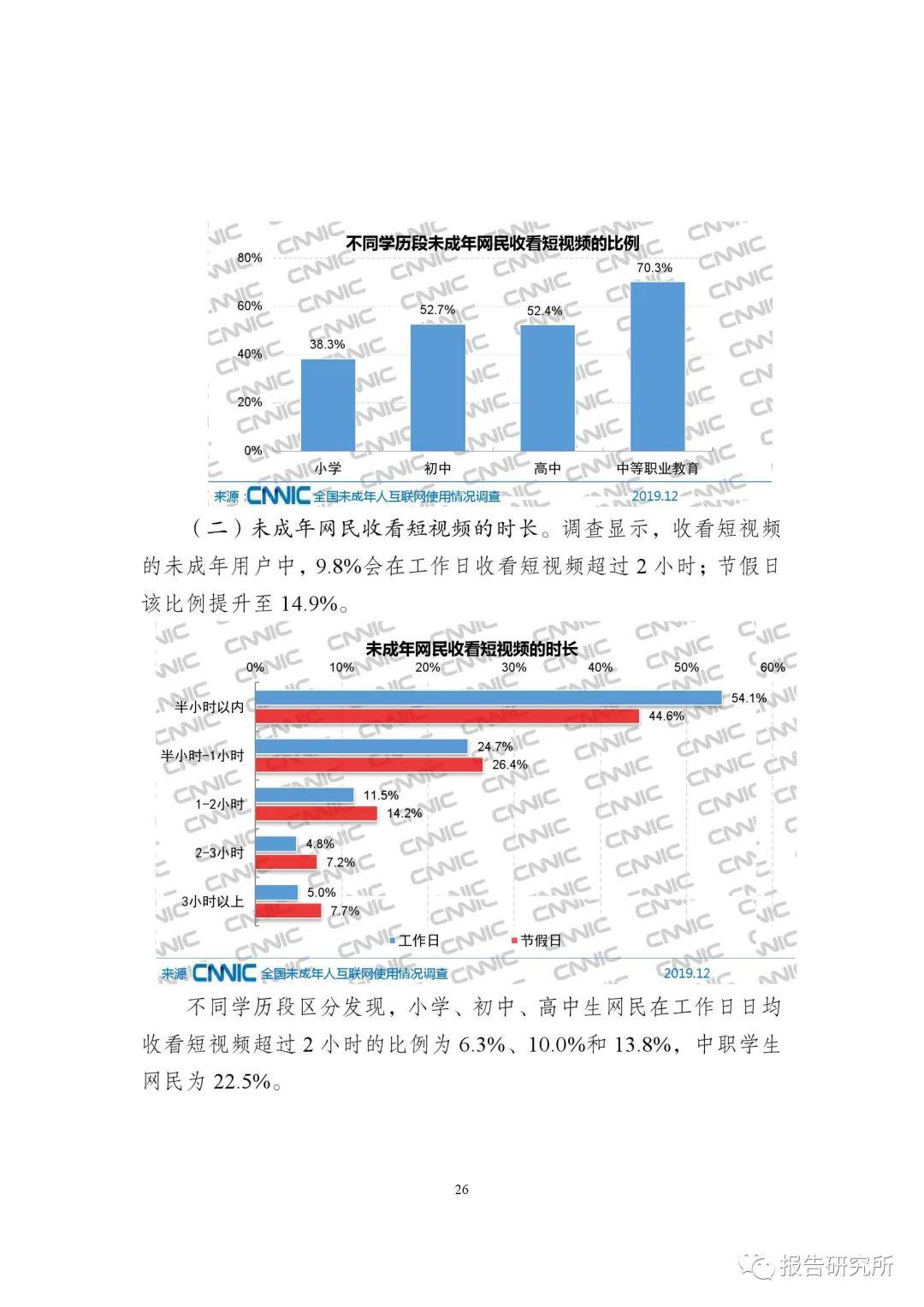 2019年全国未成年人互联网使用情况研究报告