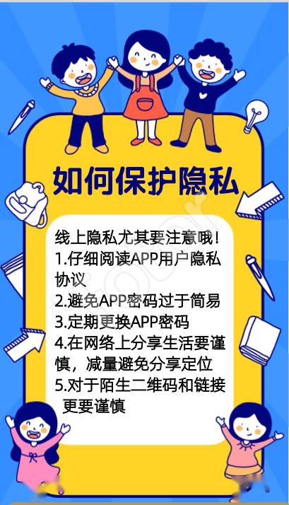 海报-未成年人隐私保护贴士海报-扫码需谨慎 扫扫试试?