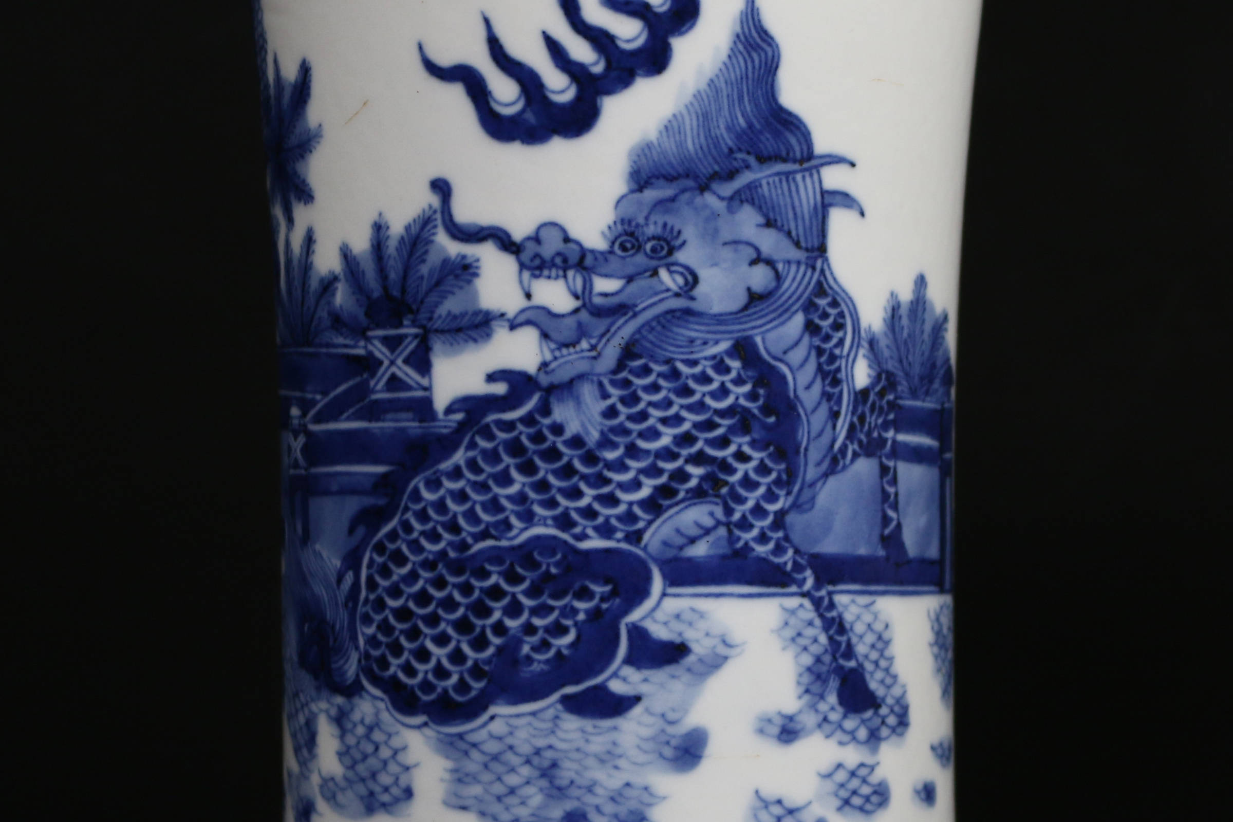 一拍集合清康熙青花麒麟笔筒臻选瓷器赏析